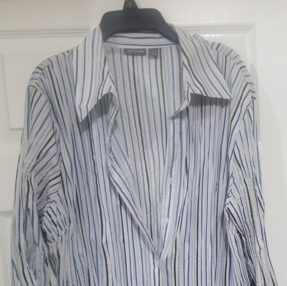 APT 9 PIN STRIP BUTTON DOWN SHIRT SIZE 1X